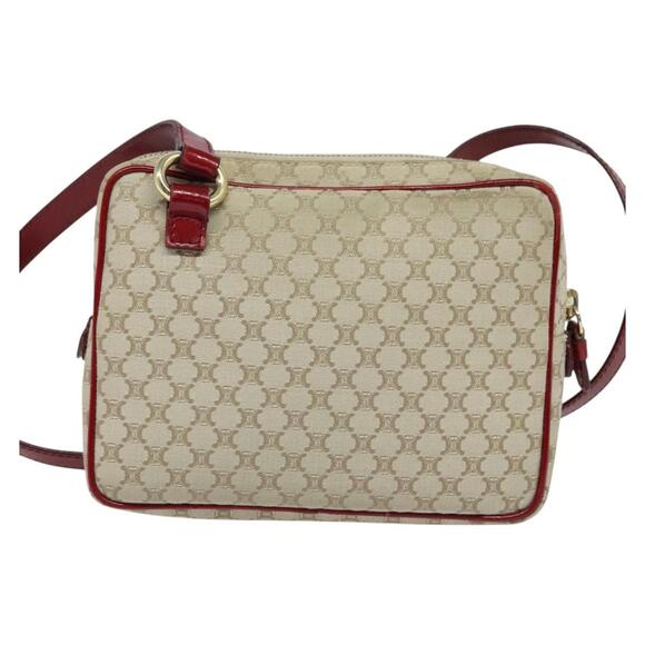 CELINE Macadam Canvas Shoulder Bag Beige Gold - Picture 3 of 12